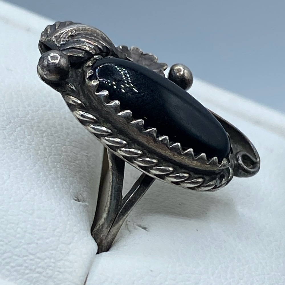 Sterling Silver Native Onyx Ring View 2